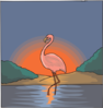 Flamingo With The Sunset Clip Art